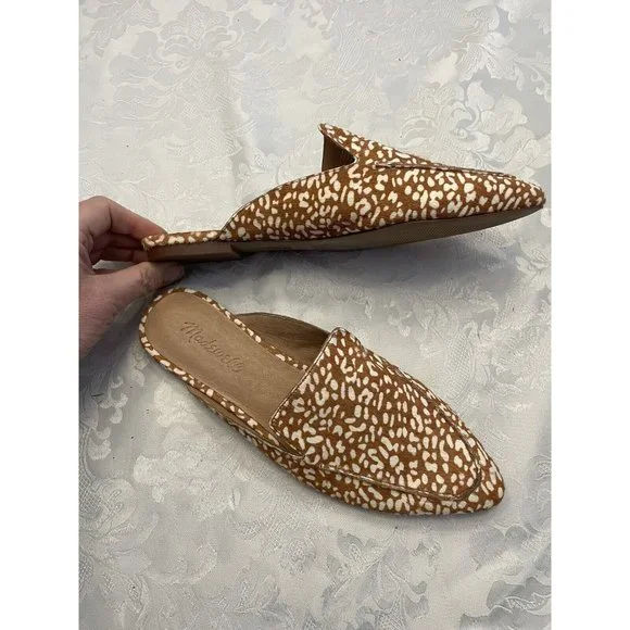 Madewell Size 7.5 The Frances Skimmer Mule In Mini Leopard Calf Hair Shoe - Picture 10 of 11